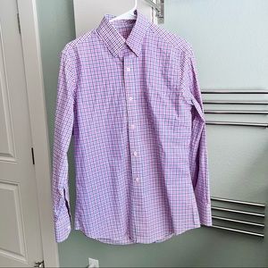 J. Hilburn pink & blue check tattersall men’s dress shirt